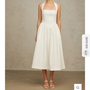Elegant White Halter Dress